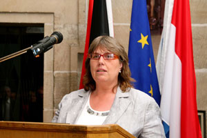 Empfang_03 Chefredakteurin Petra Nossek-Bock bei ihrer Festansprache. Foto: Mile Cindric
