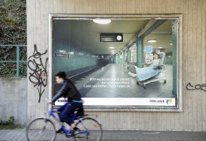 Werbeplakat für Organspende in Frankfurt a. Main, 2014. Foto: epd